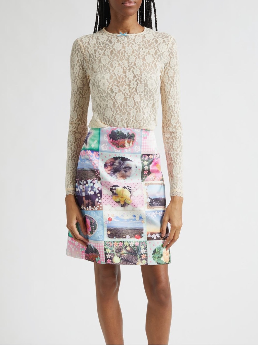 Sandy Liang Scoby Long Sleeve Lace Top